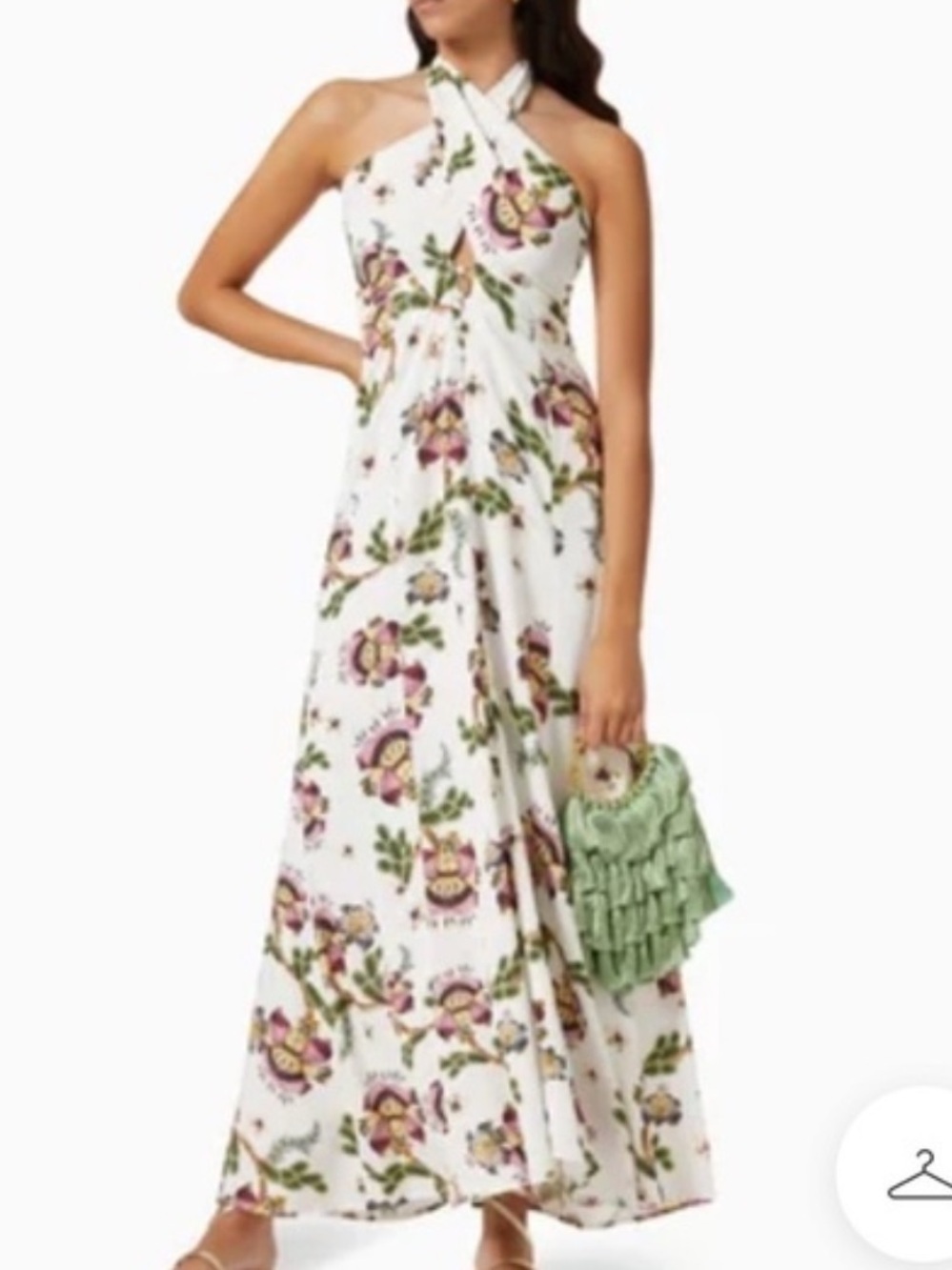 Agua Bendita Beck Vareena Floral Halter Maxi Dress Size Small